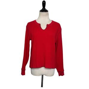 Madewell red waffled long sleeves sweatshirt size small